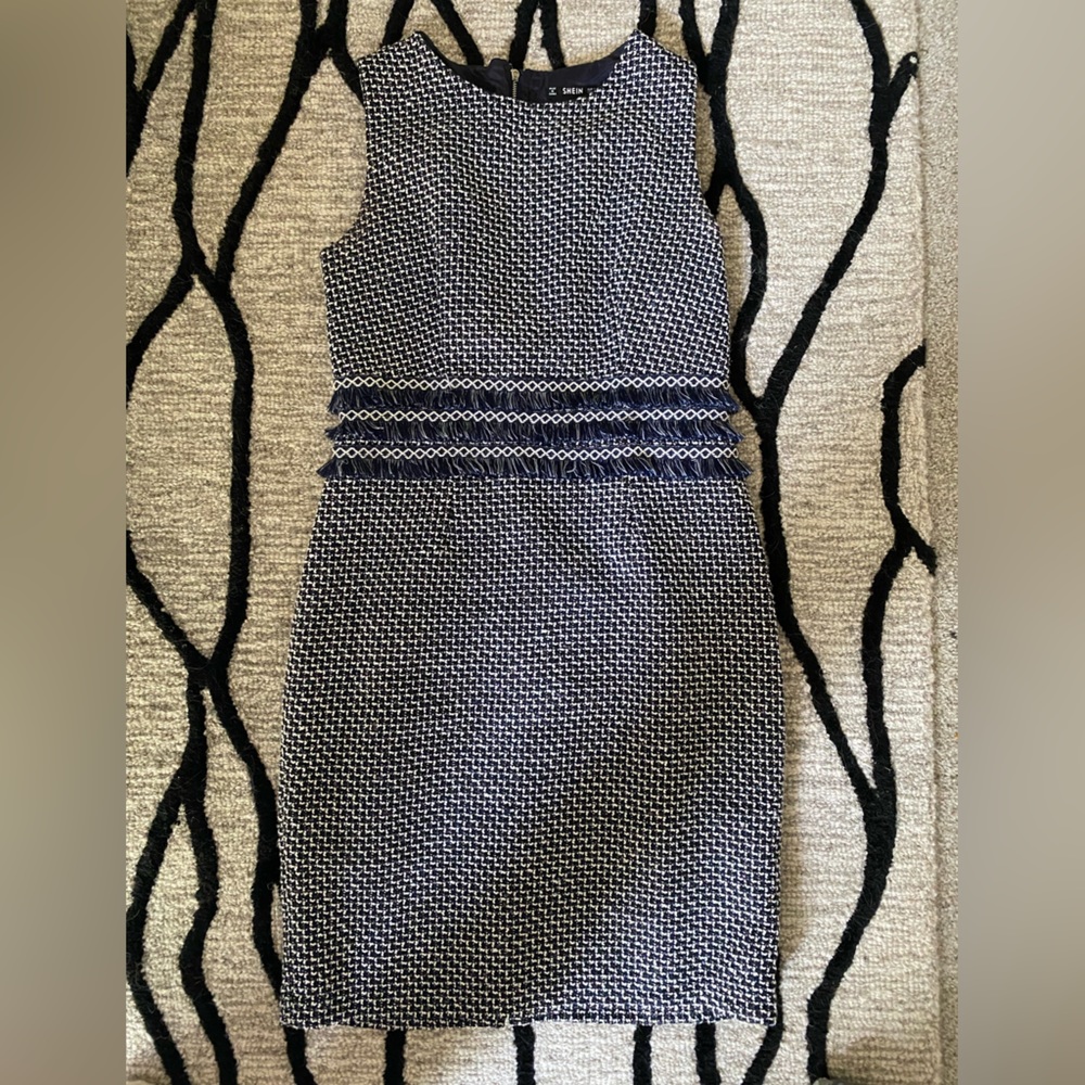 Blue sleeveless dress
